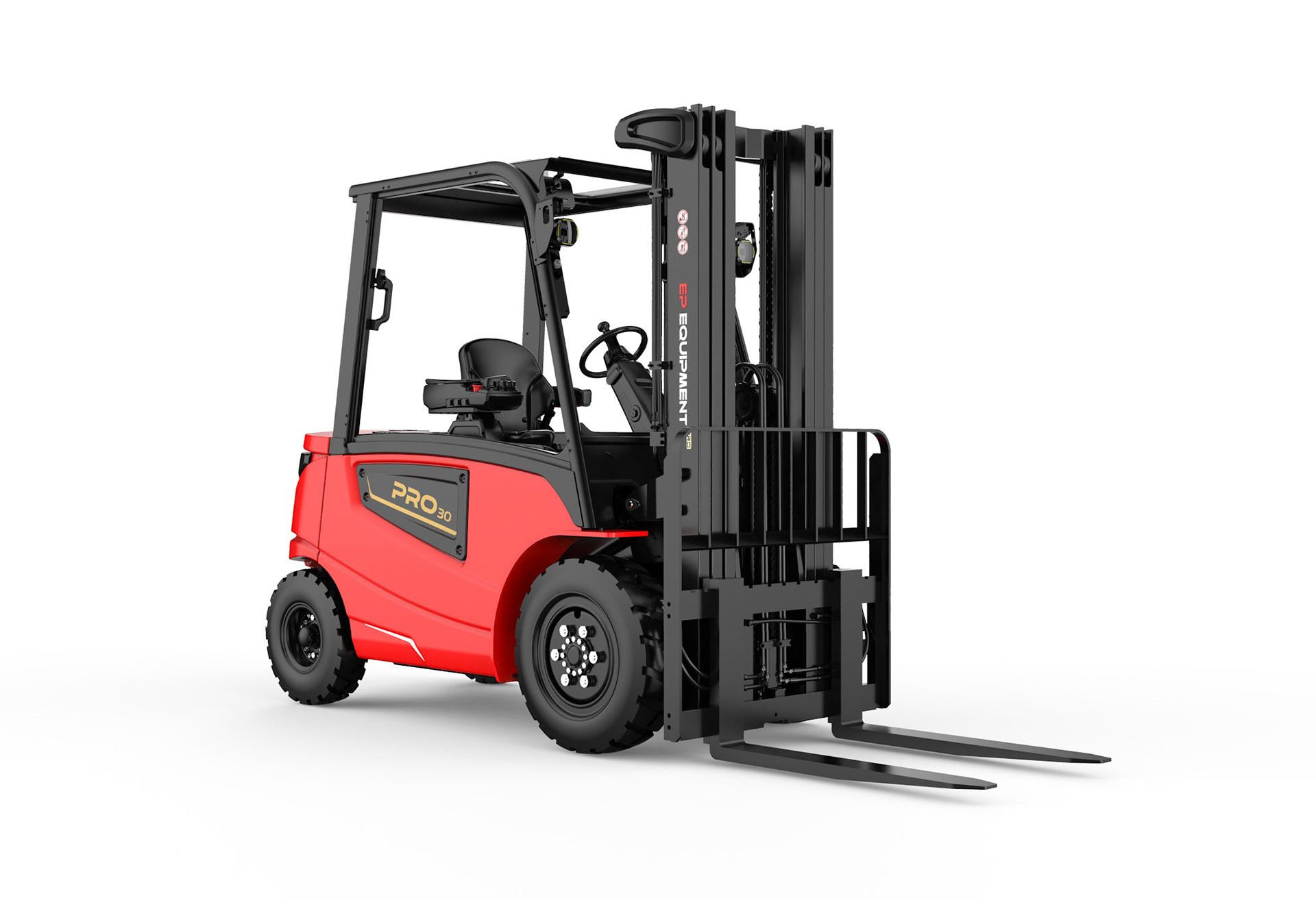 EP EFL35 PRO Elektrostapler mit 3,5 t Tragkraft, 80 V Li‑Ion‑Batterie und Outdoor‑Eignung. Emissionsfreie Alternative zum Dieselstapler – jetzt entdecken!