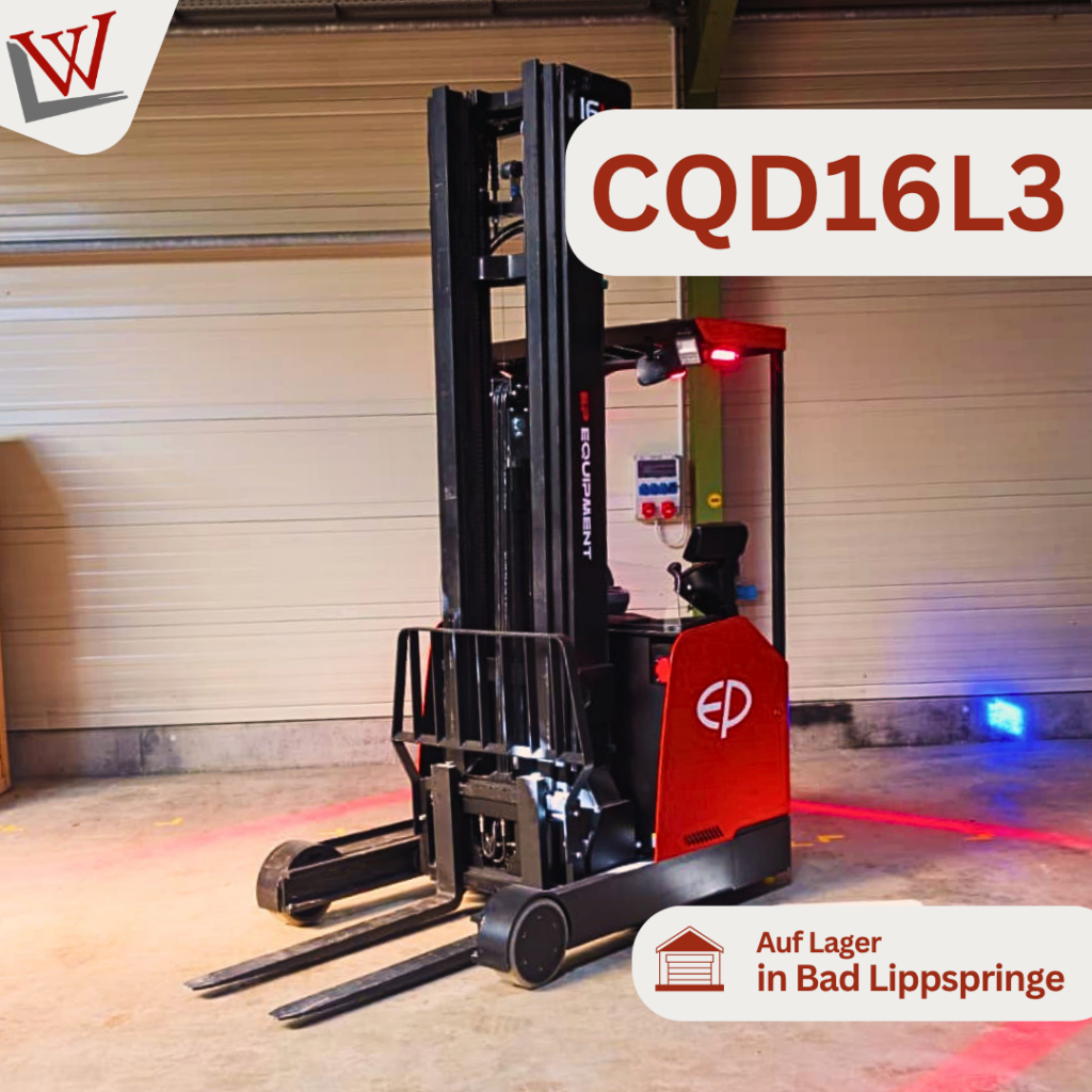 EP CQD16L3 Schubmaststapler mit 1.600 kg Tragkraft und 7.000 mm Triplex-Mast
