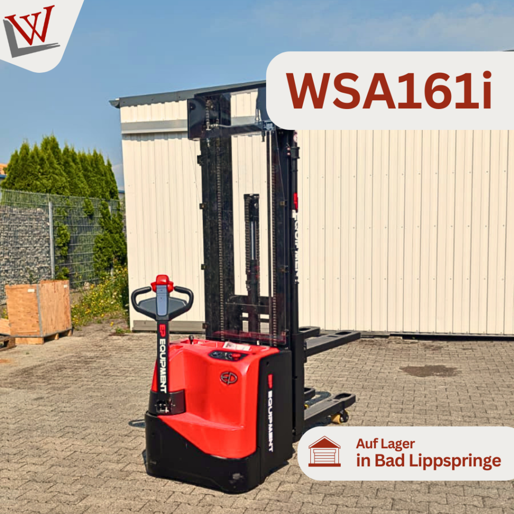 EP WSA161i Hochhubwagen mit Initialhub, 1.600 kg Tragfähigkeit und 5.500 mm Triplex-Mast
